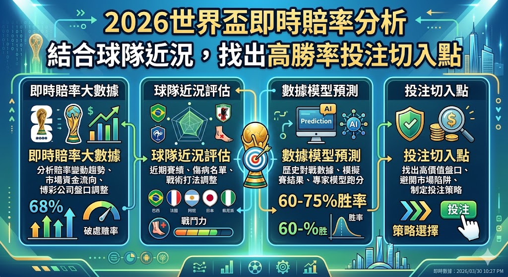 2026世界盃即時賠率分析：結合球隊近況，找出高勝率投注切入點