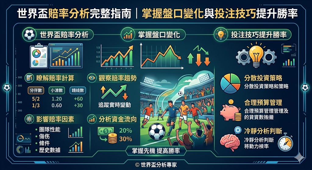世界盃賠率分析完整指南｜掌握盤口變化與投注技巧提升勝率