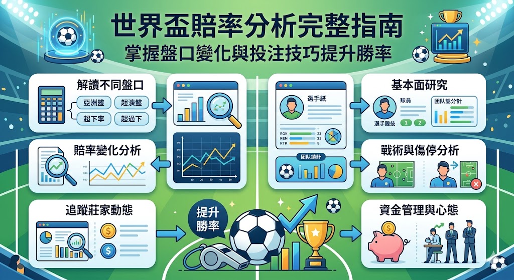 世界盃賠率分析完整指南｜掌握盤口變化與投注技巧提升勝率