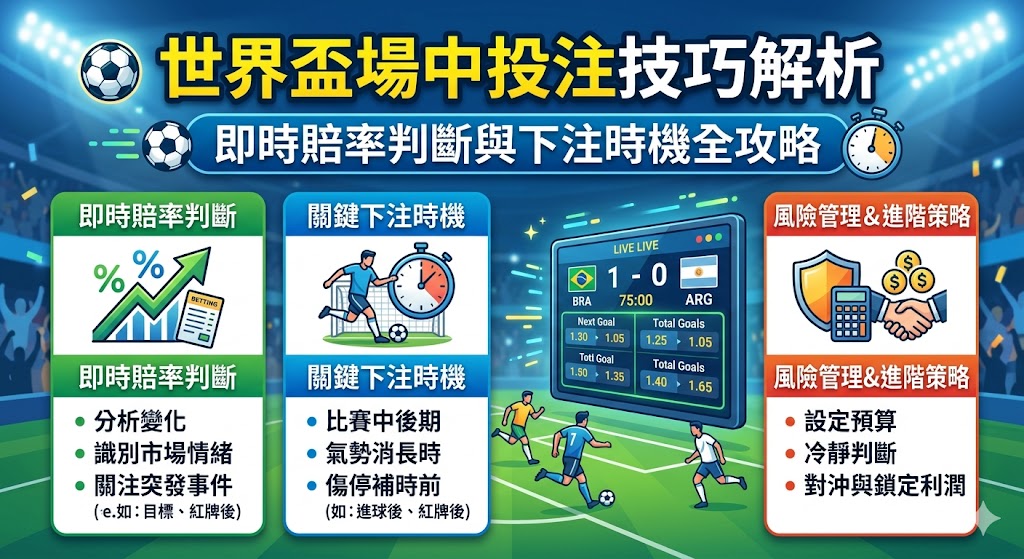世界盃場中投注技巧解析｜即時賠率判斷與下注時機全攻略