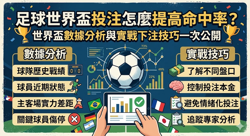 足球世界盃投注怎麼提高命中率？世界杯數據分析與實戰下注技巧一次公開
