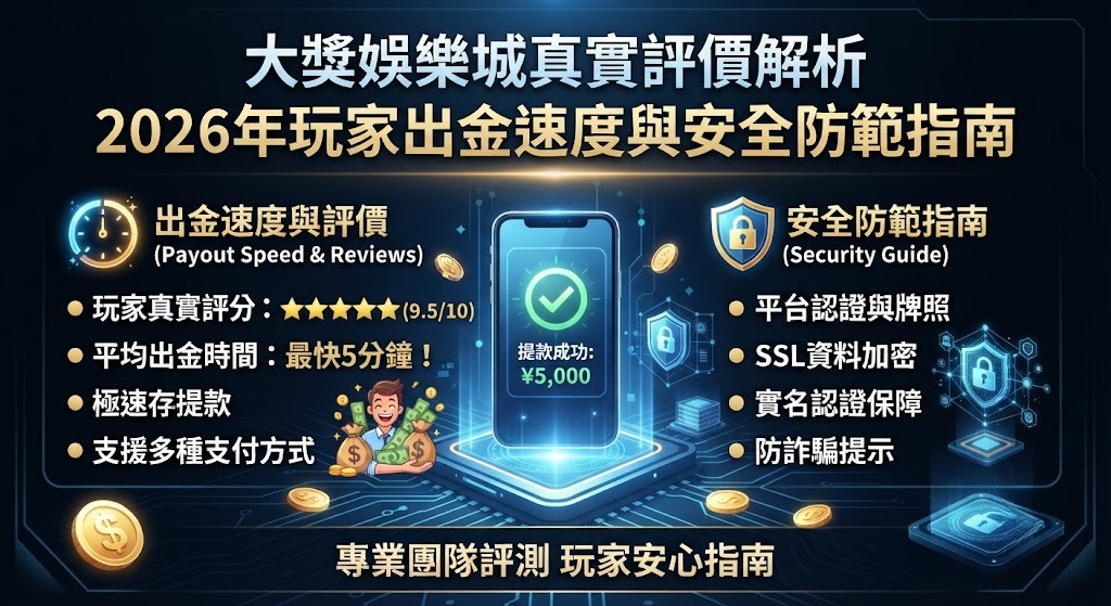 告別提款卡關！立即查看 2026 最新大獎娛樂城出金實測